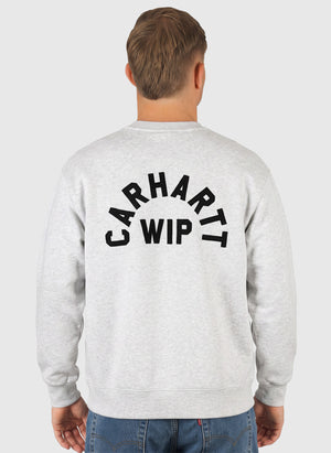 Arch Script Sweatshirt - Ash Heather/Dark Navy