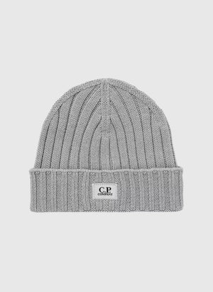 Extra Fine Merino Wool Logo Beanie - Moon Melange