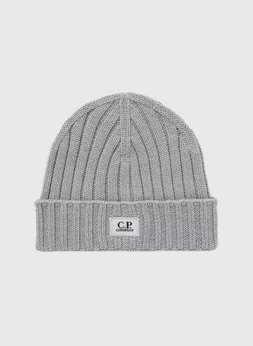 Extra Fine Merino Wool Logo Beanie - Moon Melange