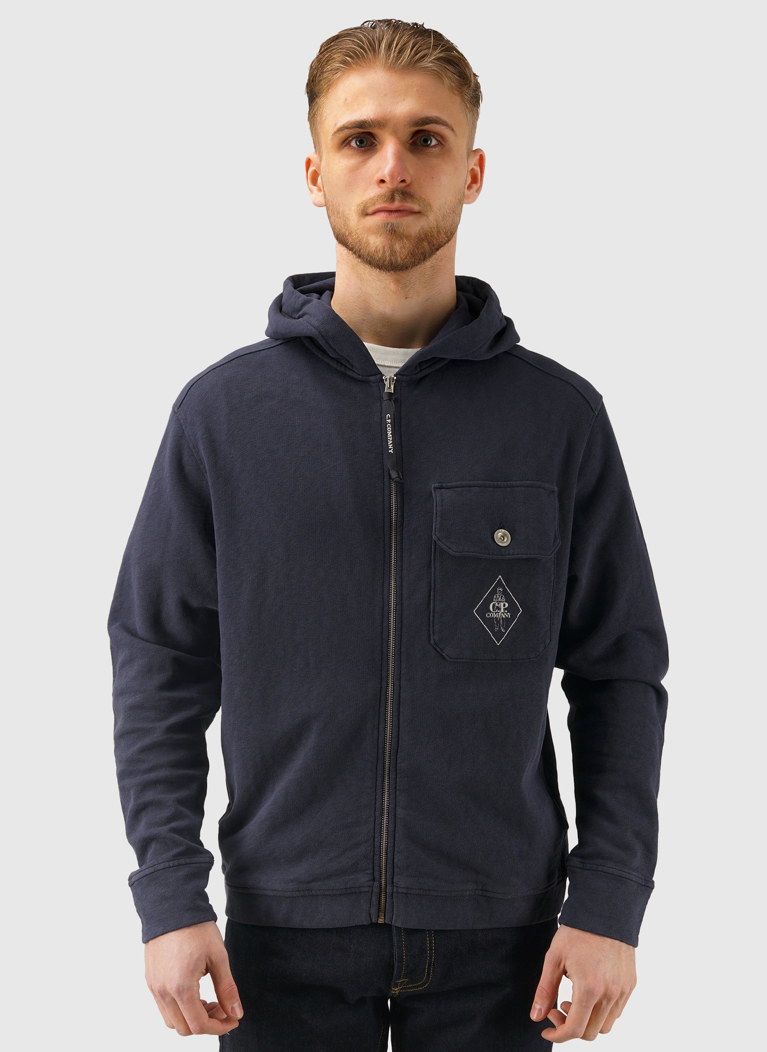 Malfile Full Zip Hooded Sweatshirt - Midnight Navy