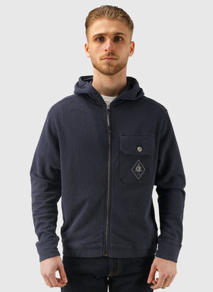 Malfile Full Zip Hooded Sweatshirt - Midnight Navy