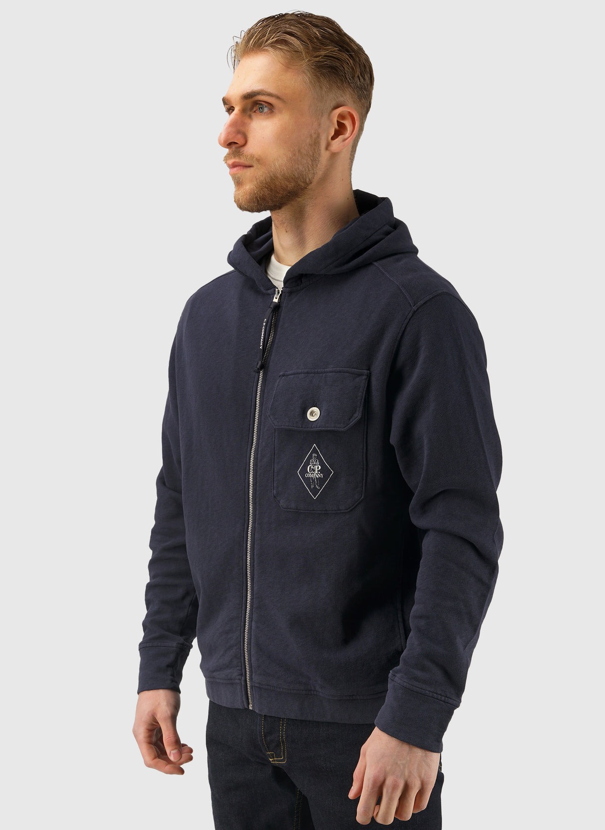 Malfile Full Zip Hooded Sweatshirt - Midnight Navy