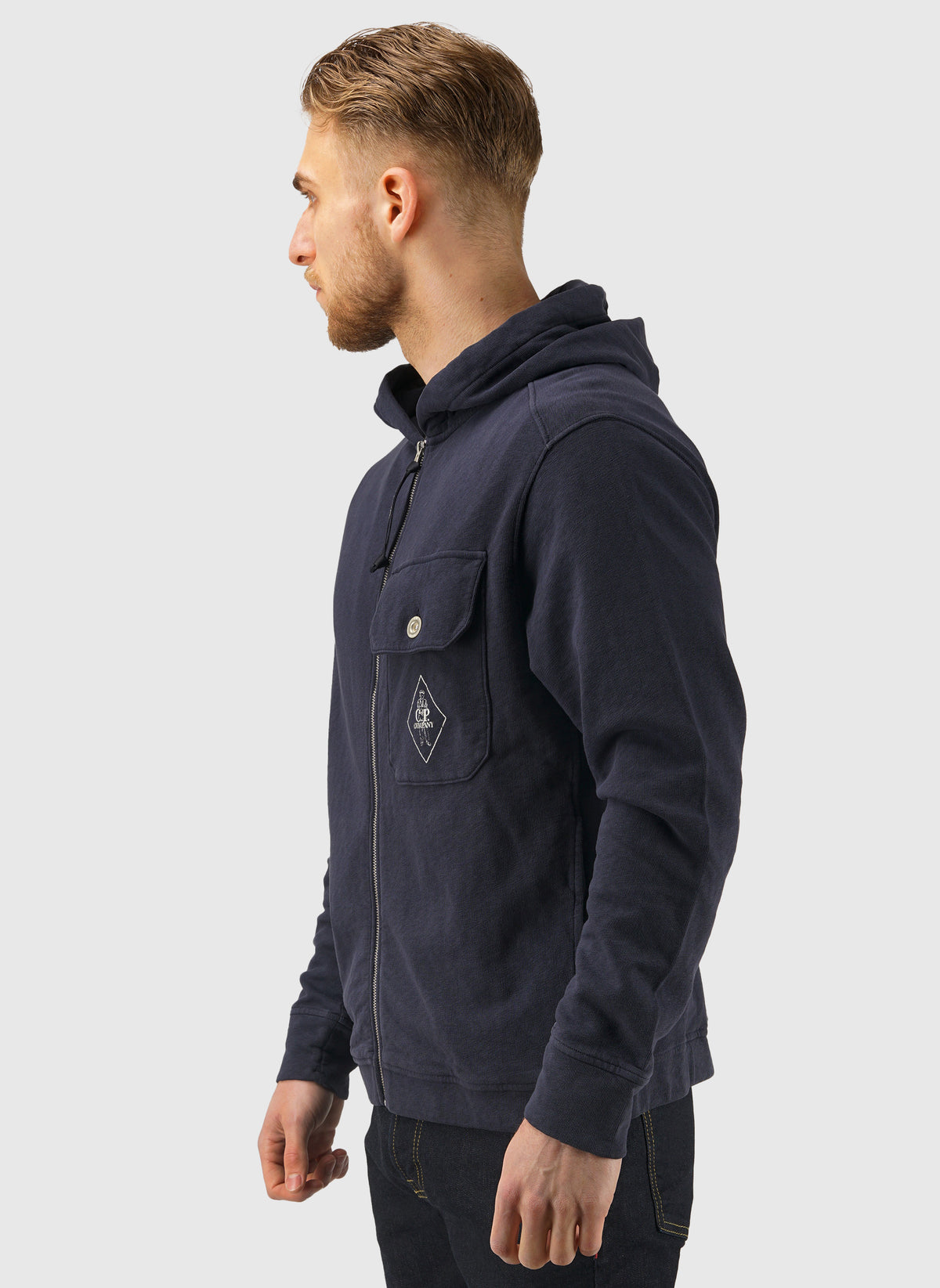 Malfile Full Zip Hooded Sweatshirt - Midnight Navy