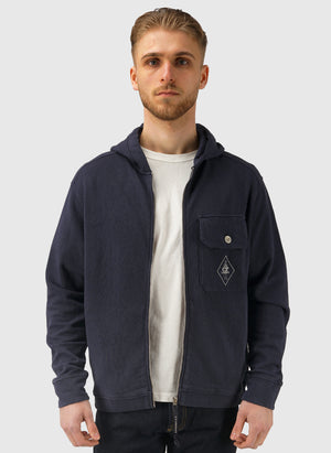 Malfile Full Zip Hooded Sweatshirt - Midnight Navy