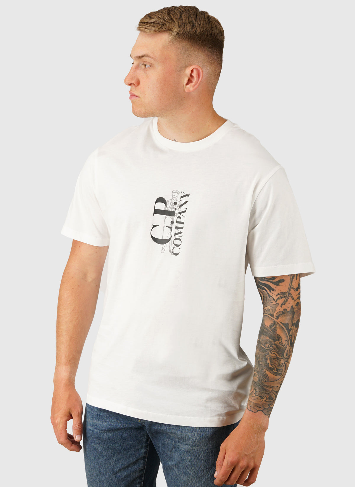 30/1 Printed Jersey T-Shirt - Gauze White