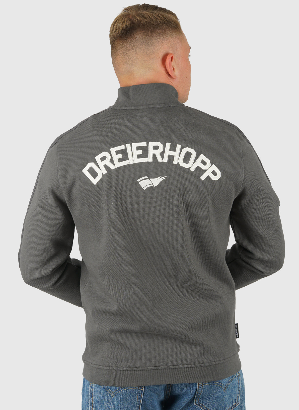 Dreierhopp Pique Full Zip - Gunmetal