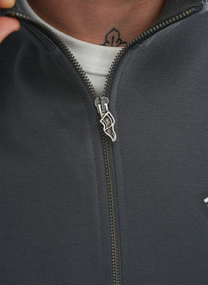 Dreierhopp Pique Full Zip - Gunmetal
