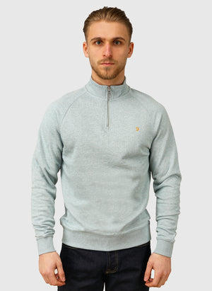 Jim 1/4 Zip Sweatshirt - Green Mist Marl