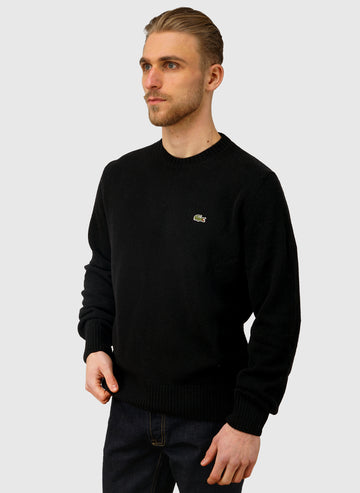 Logo Wool Crew Neck - Black