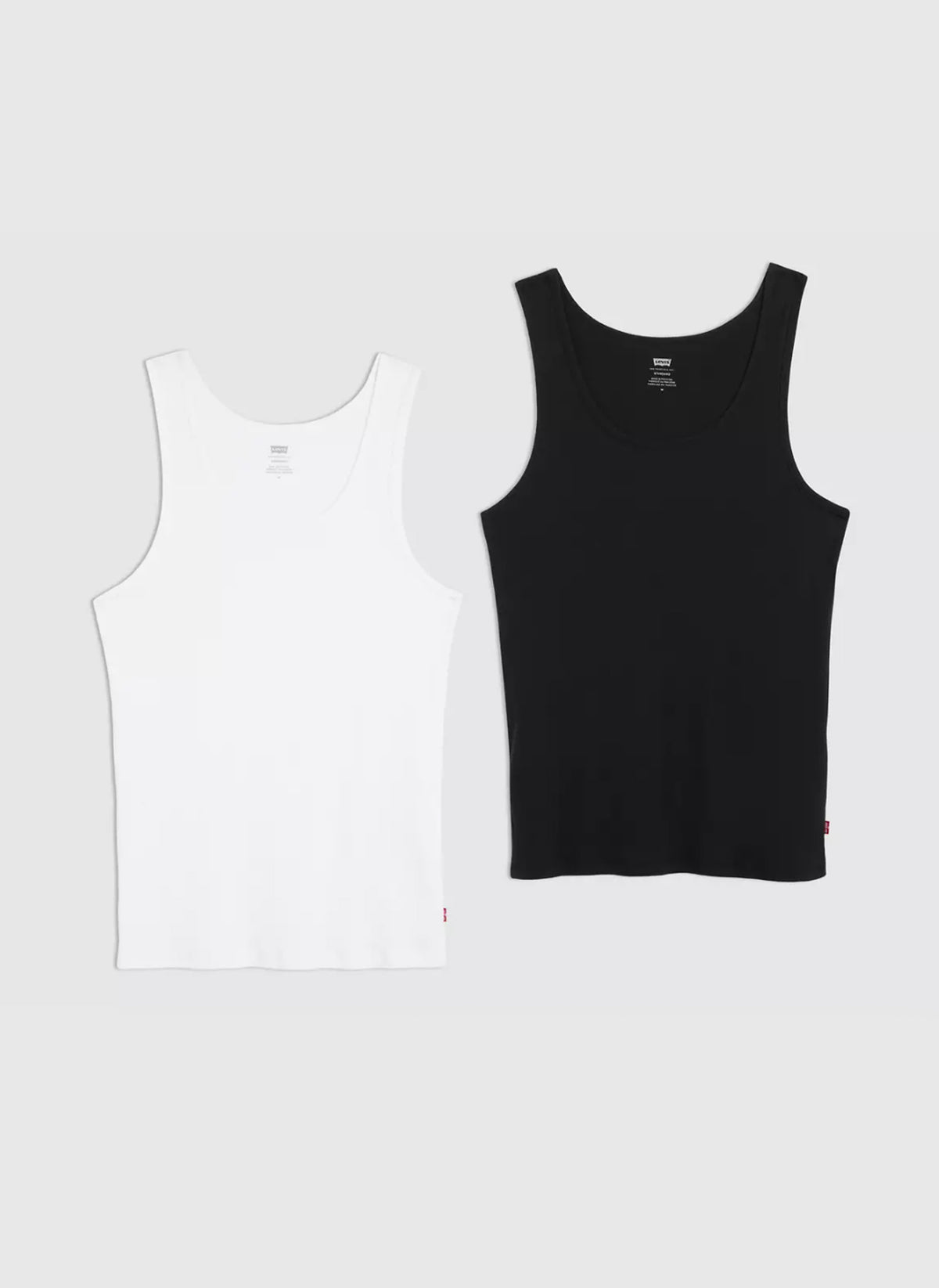 Two Pack Rib Tank Top - White/Black