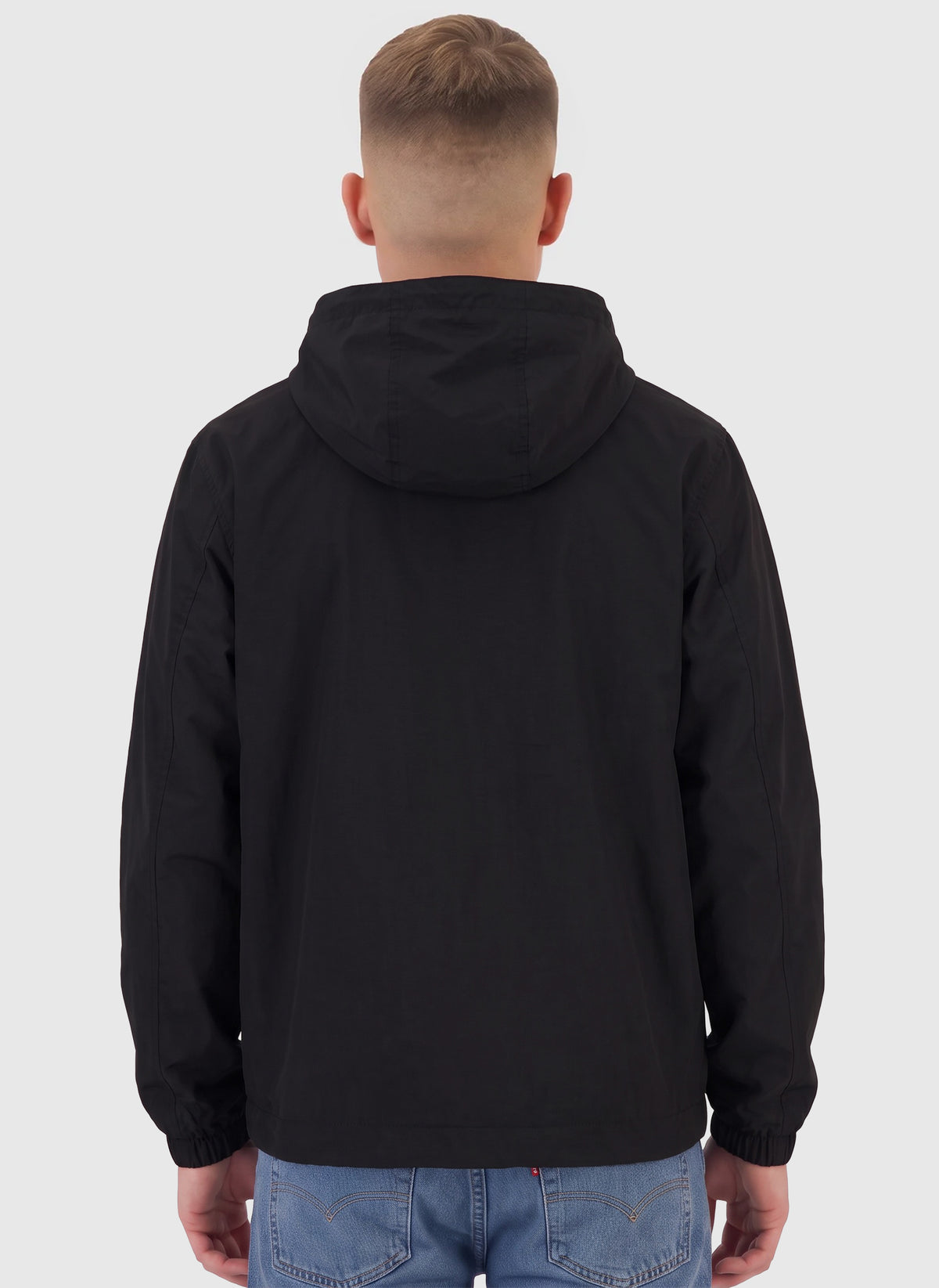 Taped Zip Through Jacket - Jet Black