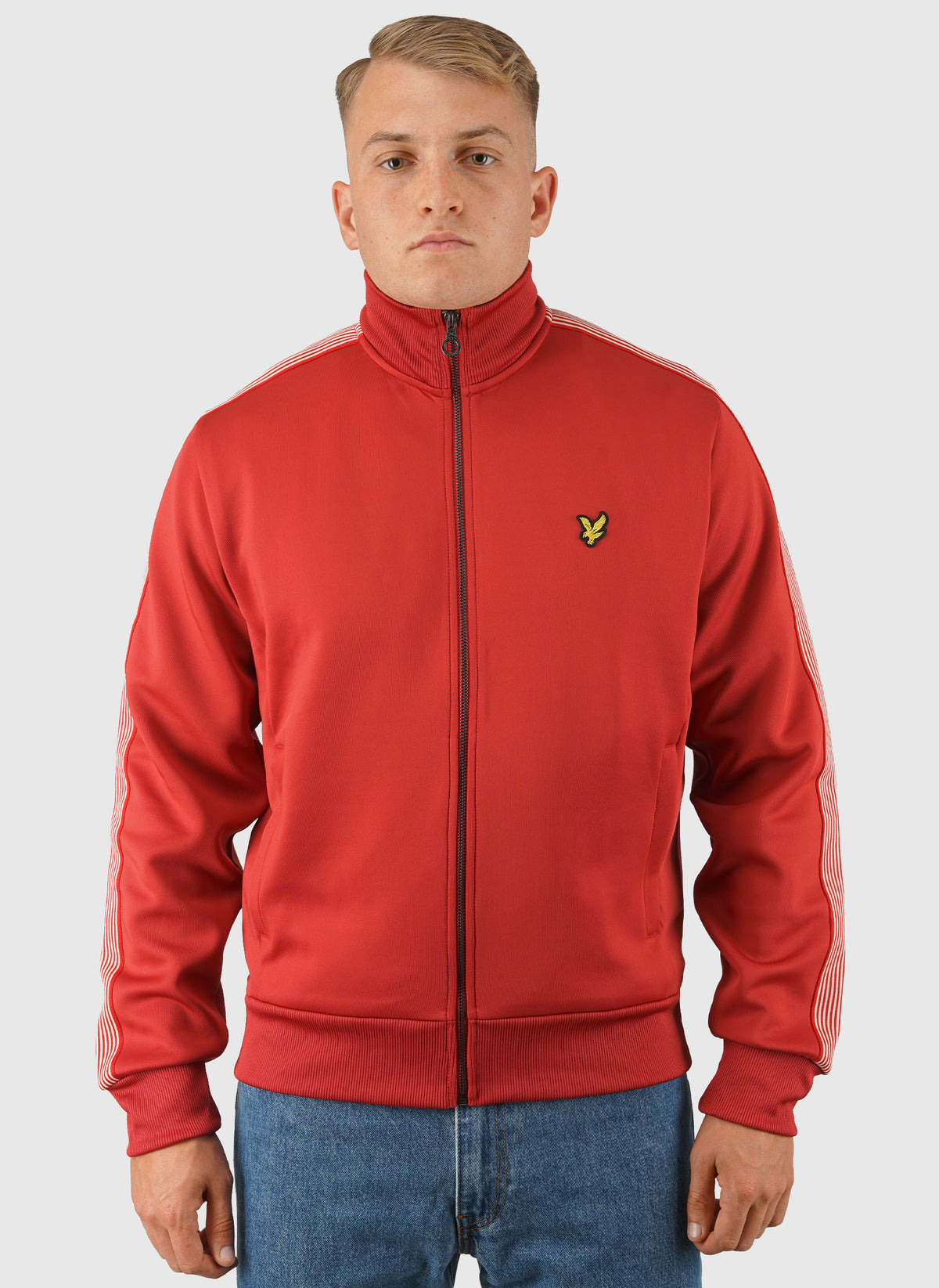Striped Taped Track Jacket - Garnet