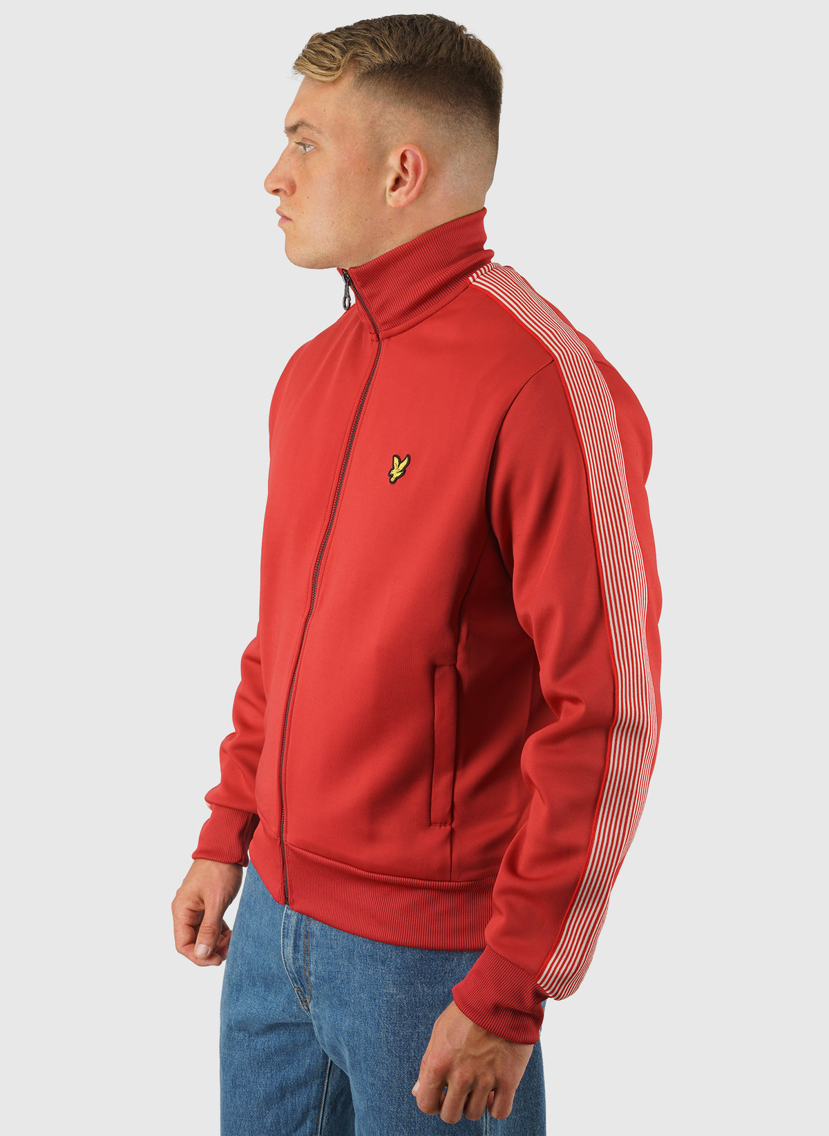 Striped Taped Track Jacket - Garnet