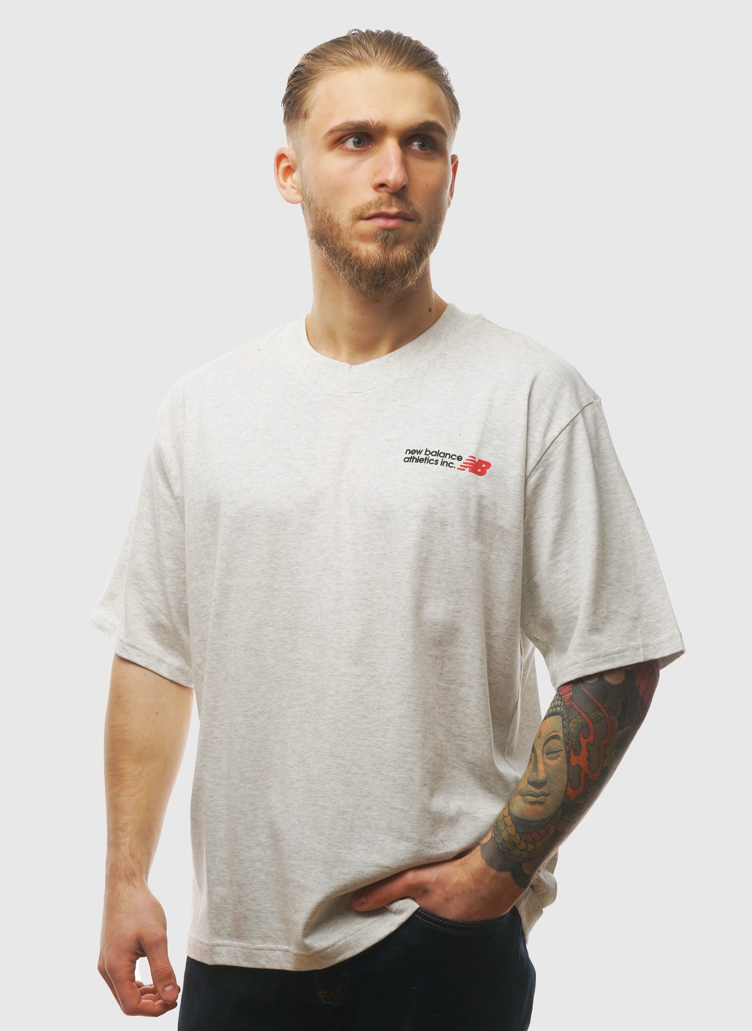 Tone Logo Oversized T-Shirt - Grey