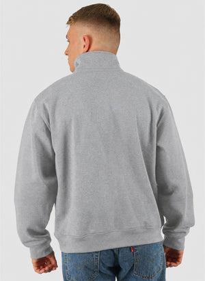 Simple Dome Relaxed 1/4 Zip Sweatshirt - Pale Grey
