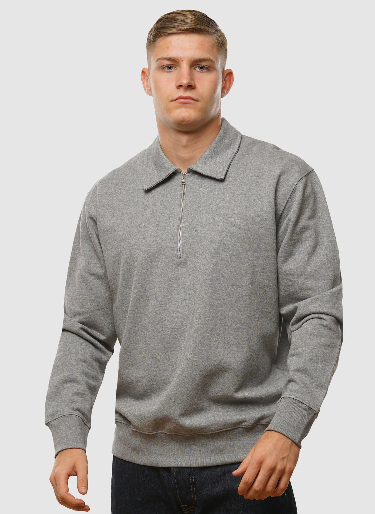 Standard Half Zip Sweatshirt - Grey Melange