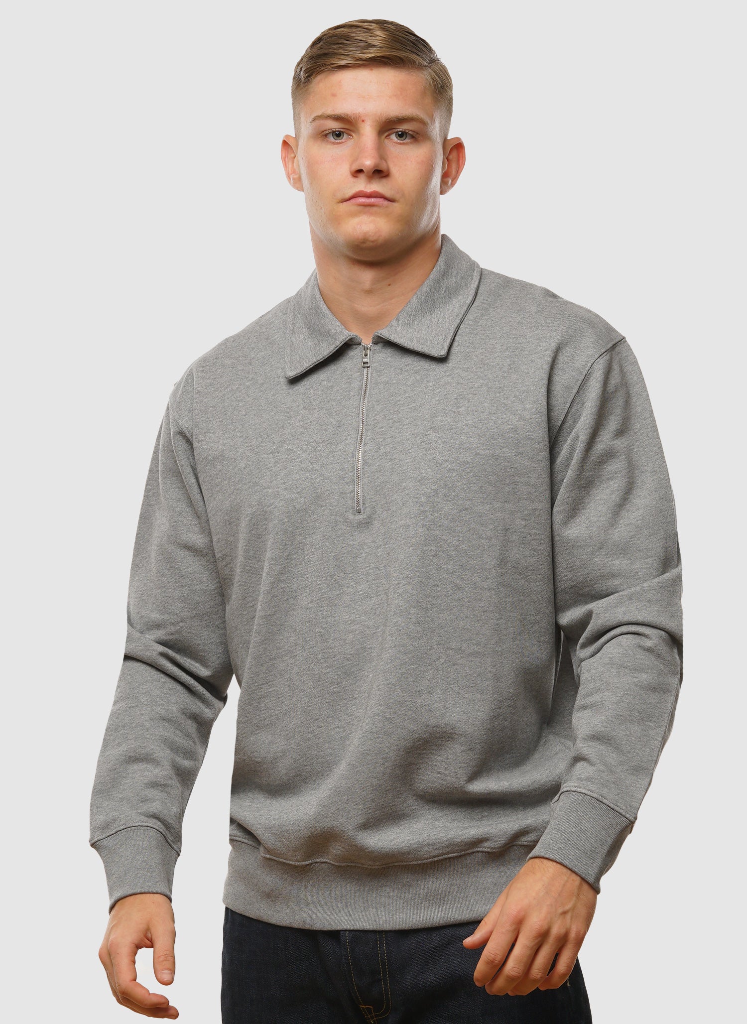 Standard Half Zip Sweatshirt - Grey Melange