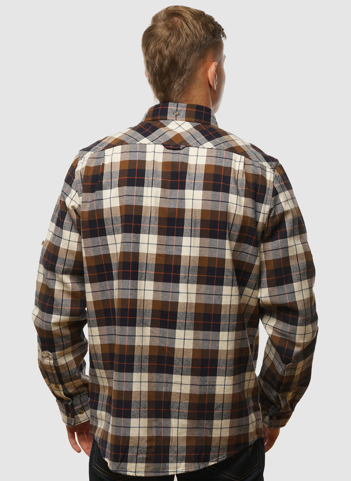 Singi Heavy Flannel Hemd - Chalk White/Dark Navy