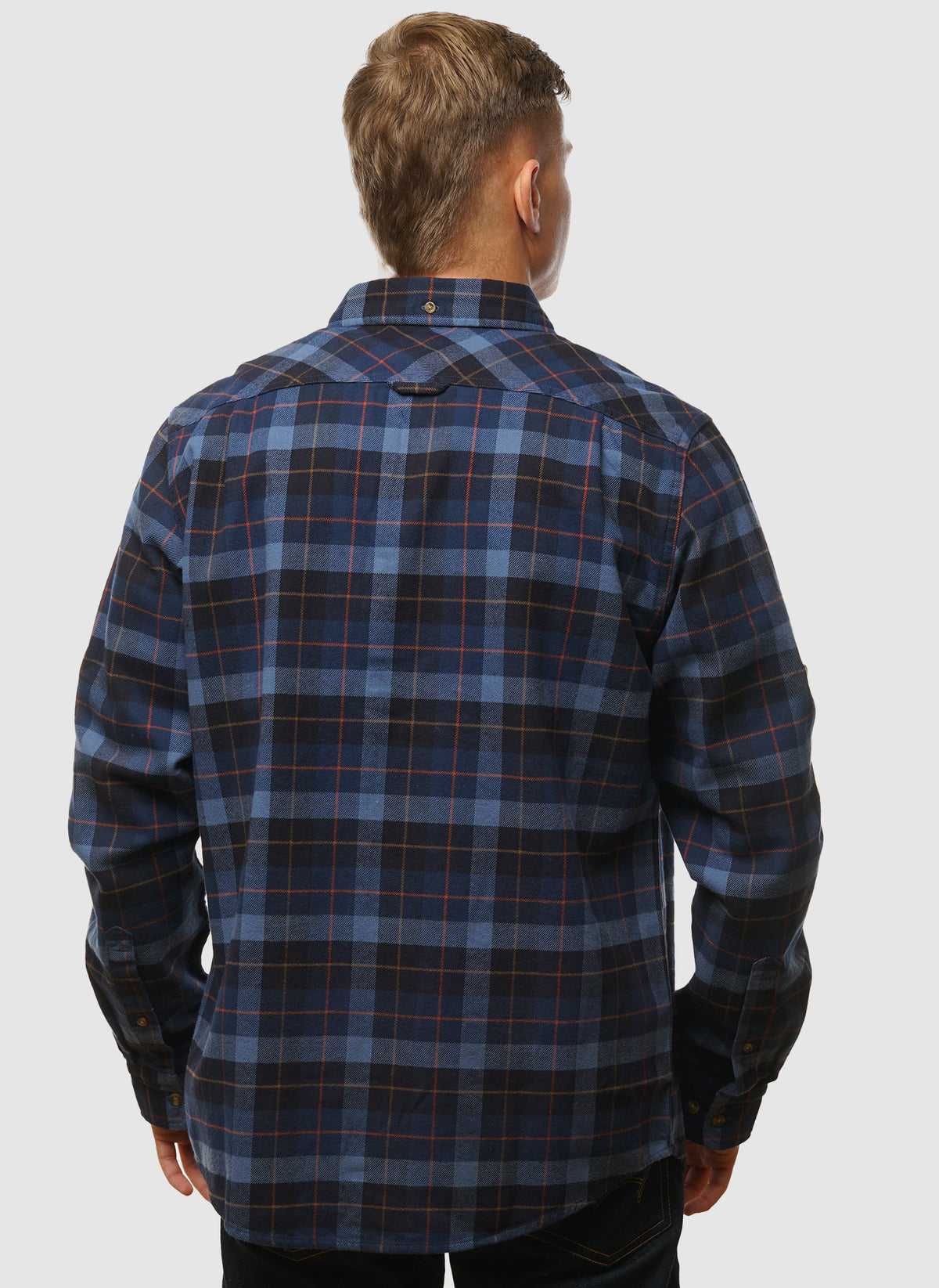 Singi Heavy Flannel Hemd - Dark Navy/Indigo Blue