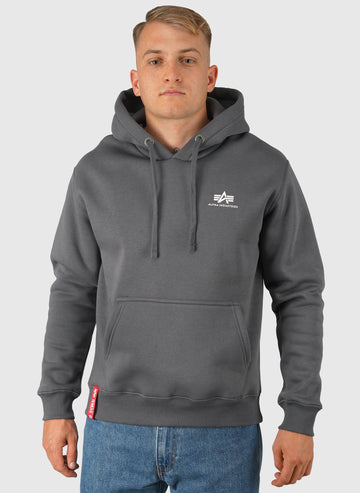 Basic Small Logo Hoodie - Greyblack