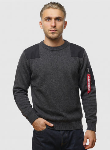 Knitted Utility Sweatshirt - Black