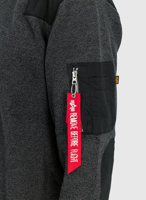 Knitted Utility Sweatshirt - Black