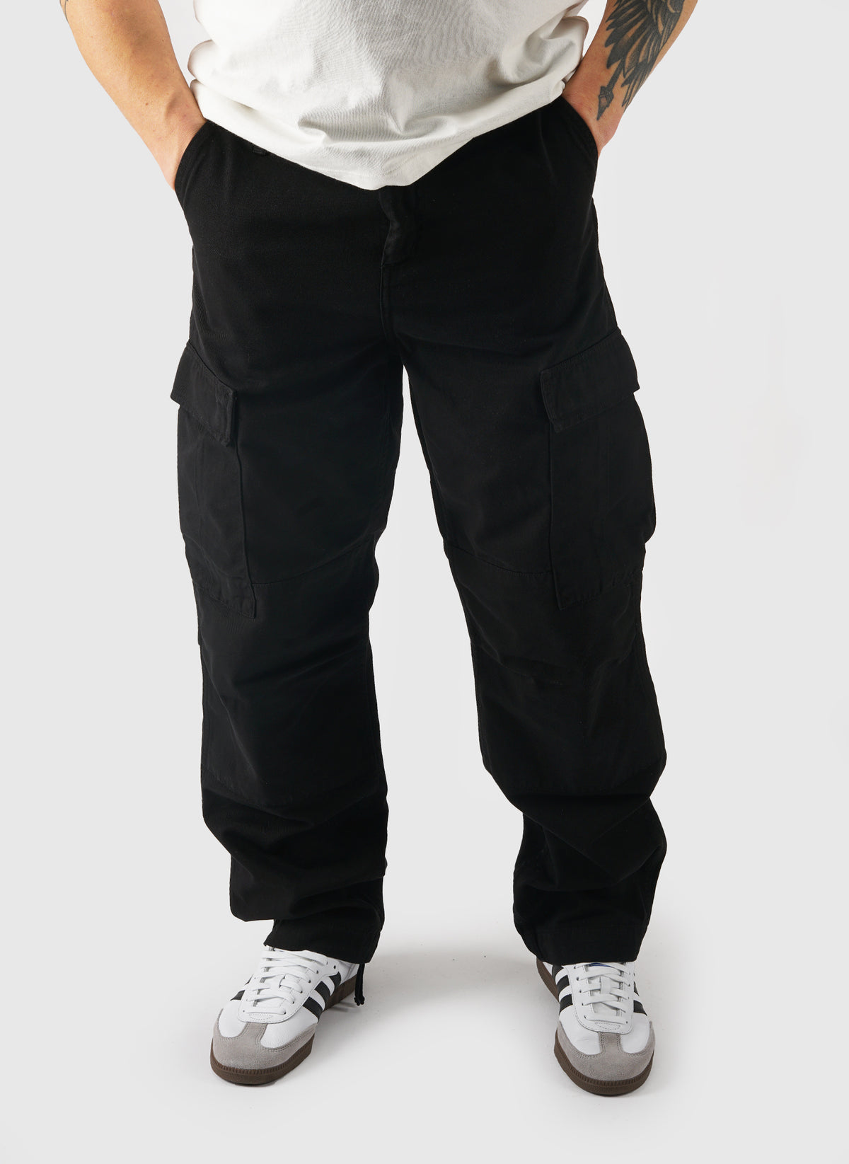 Regular Cargo Pant - Black Garment Dyed