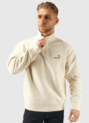 Half Zip American Script Sweatshirt - Natural