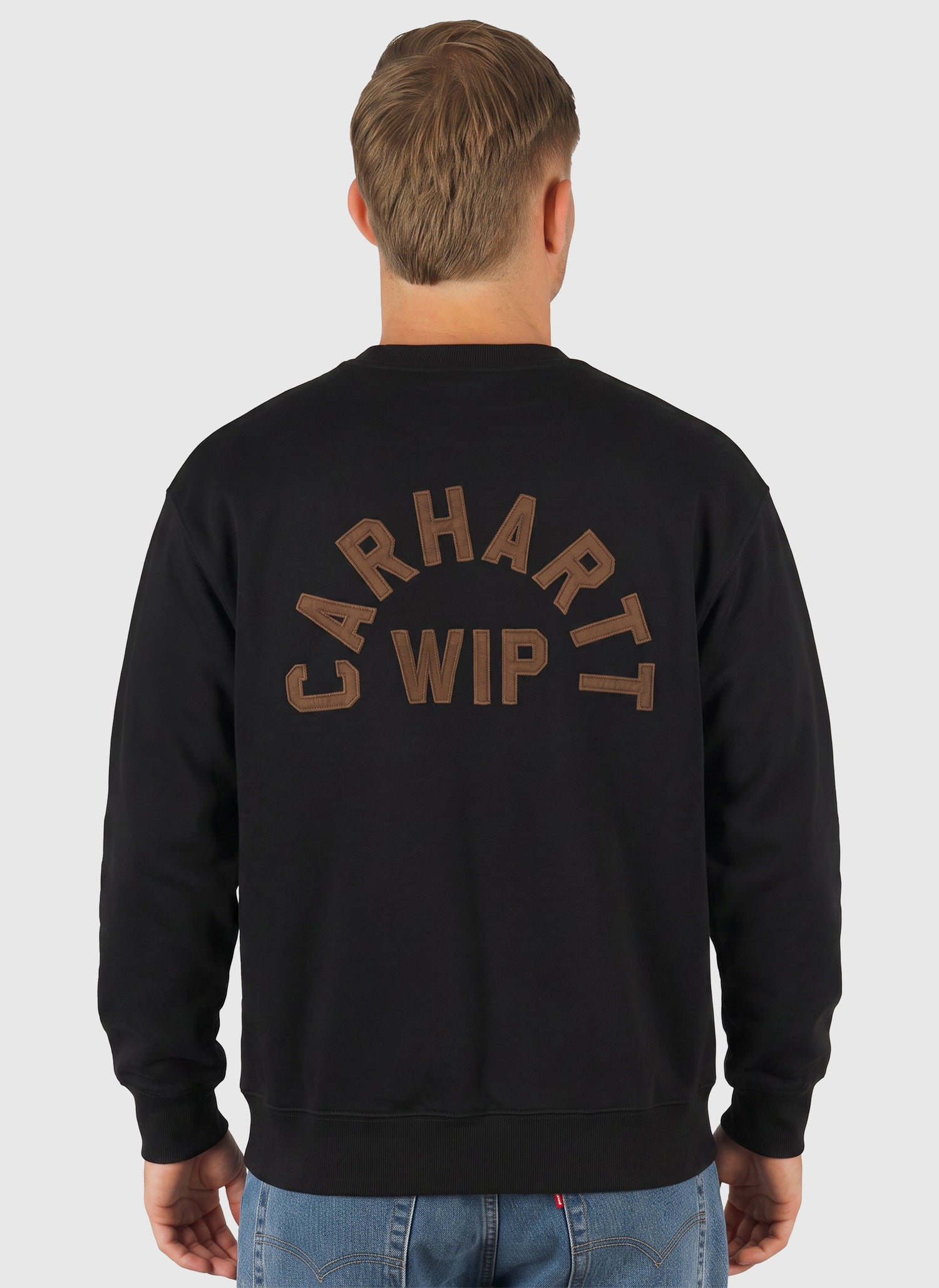 Arch Script Sweatshirt - Black/Hamilton Brown