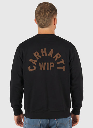 Arch Script Sweatshirt - Black/Hamilton Brown