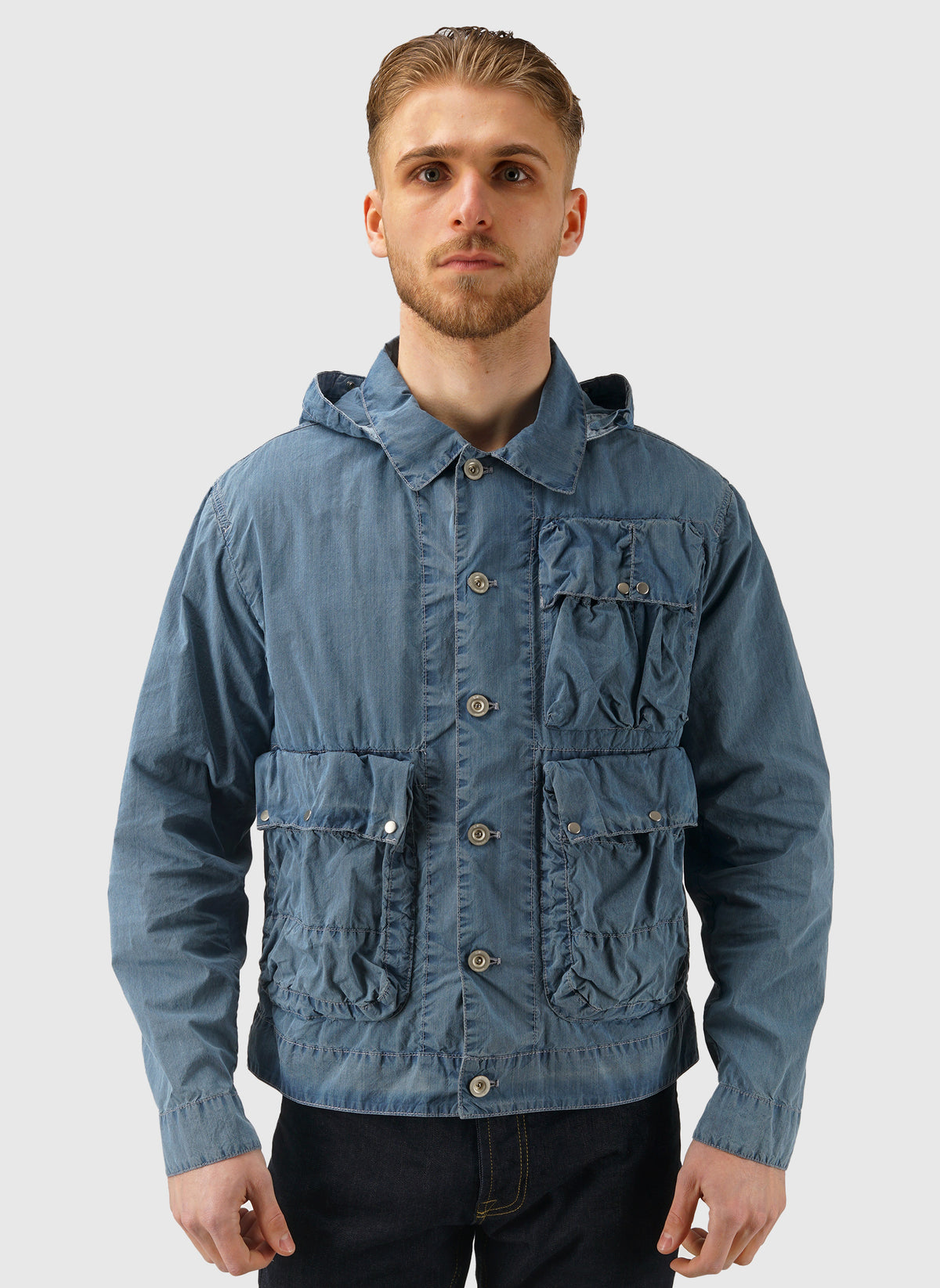 50 Fili Bleached Hooded Lens Jacket - Stone Bleach