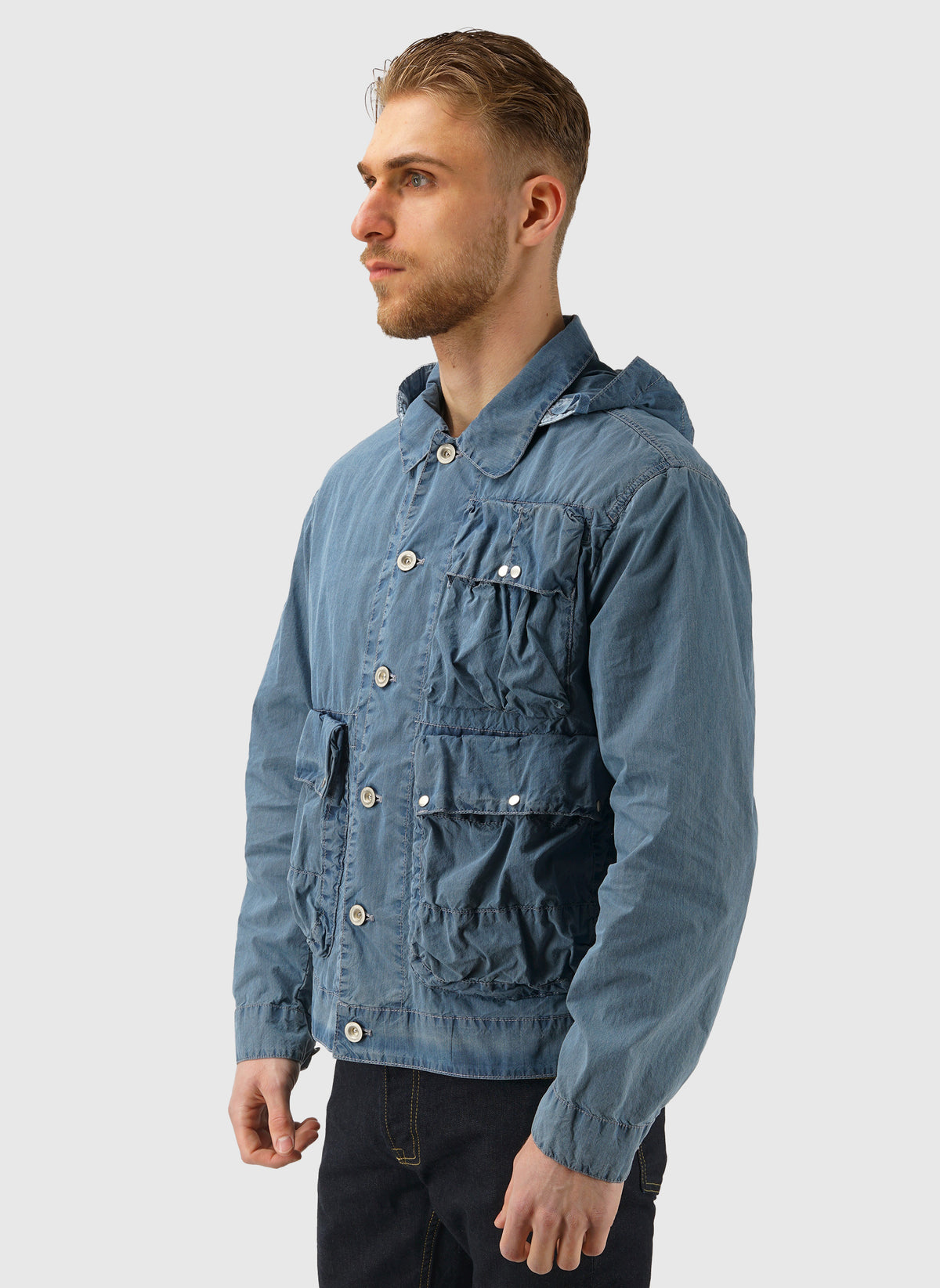 50 Fili Bleached Hooded Lens Jacket - Stone Bleach