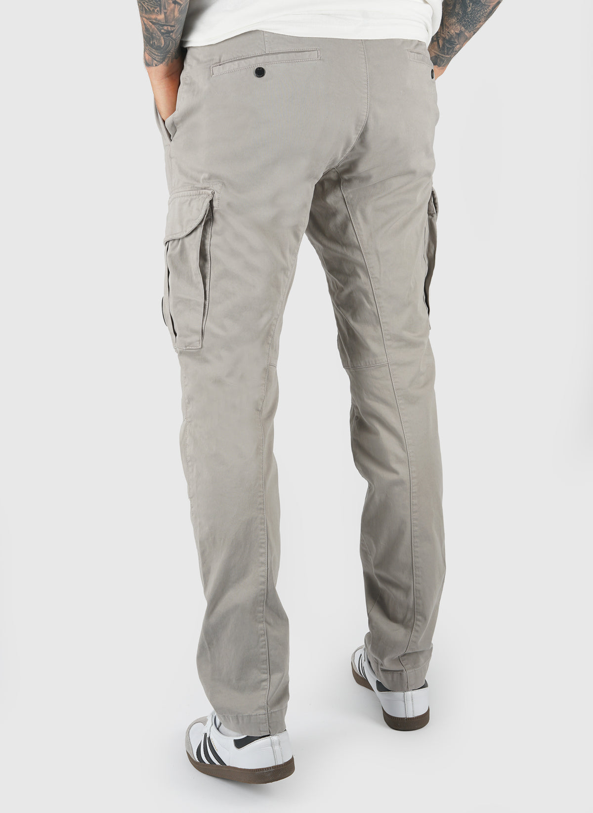 Stretch Satin Cargo Pant - Flint Grey