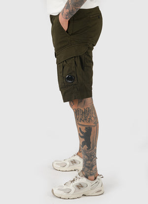 Stretch Sateen Cargo Lens Shorts - Ivy Green