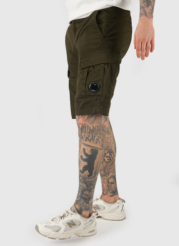 Stretch Sateen Cargo Lens Shorts - Ivy Green