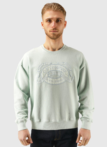 Diagonal Fleece Sweatshirt - Misty Blue