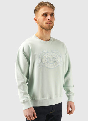 Diagonal Fleece Sweatshirt - Misty Blue