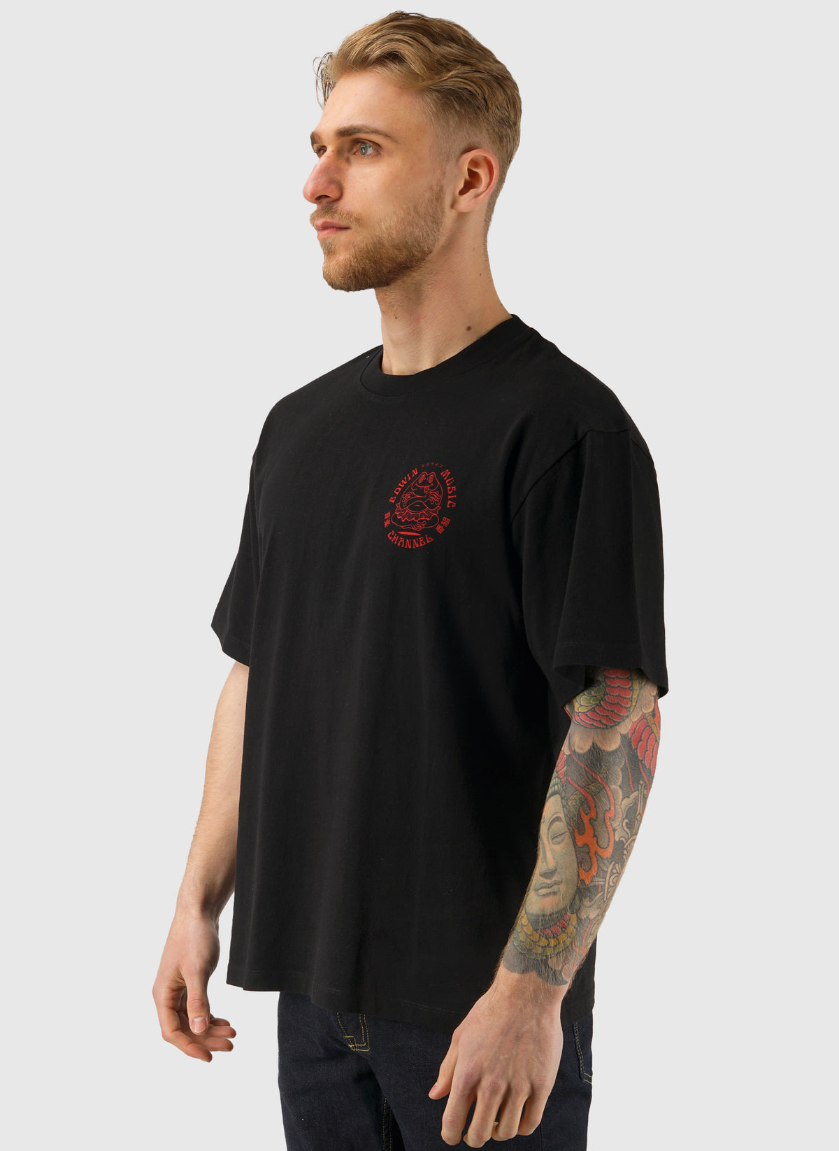 Edwin Music Channel T-Shirt - Black/Red