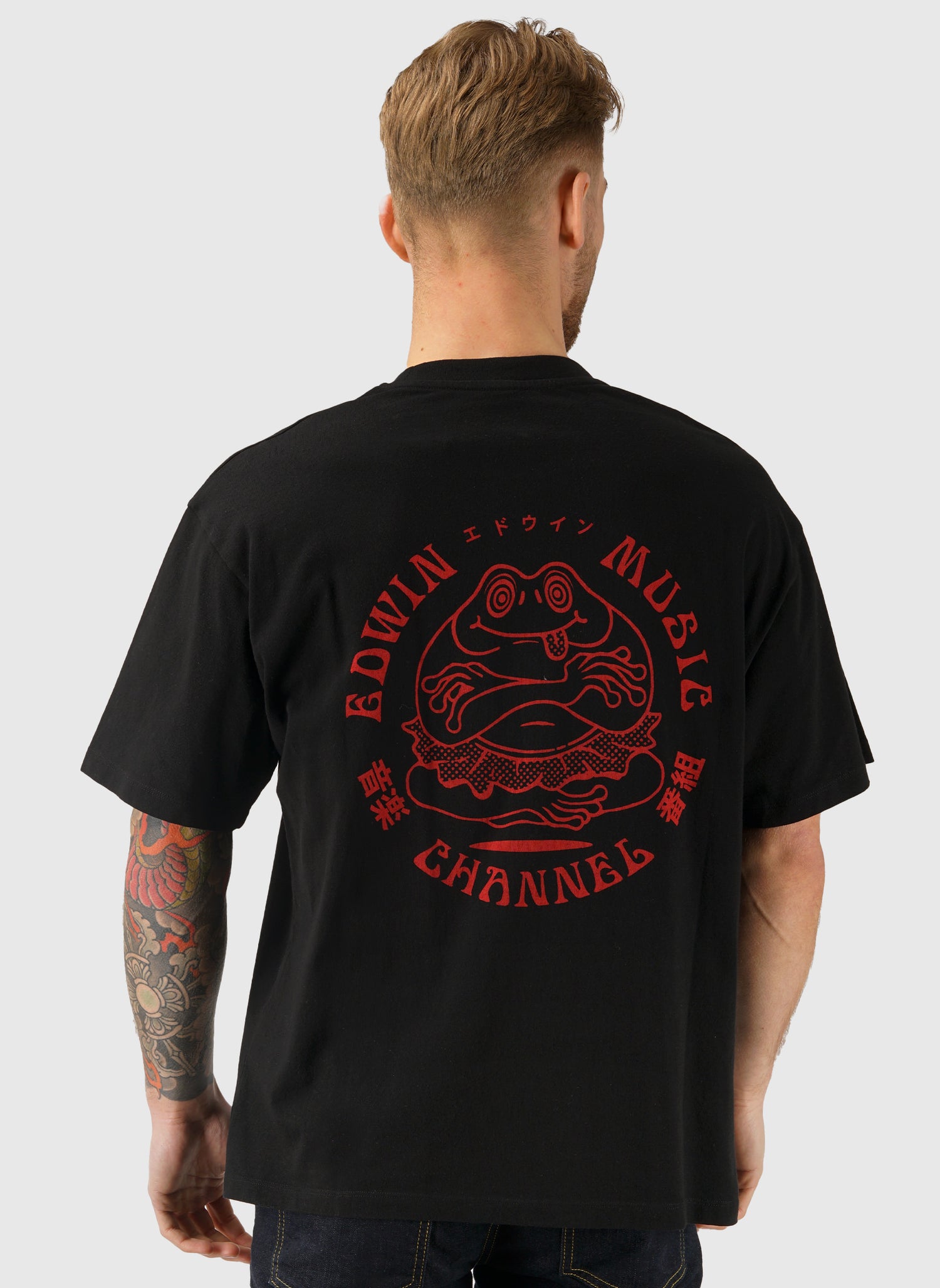 Edwin Music Channel T-Shirt - Black/Red