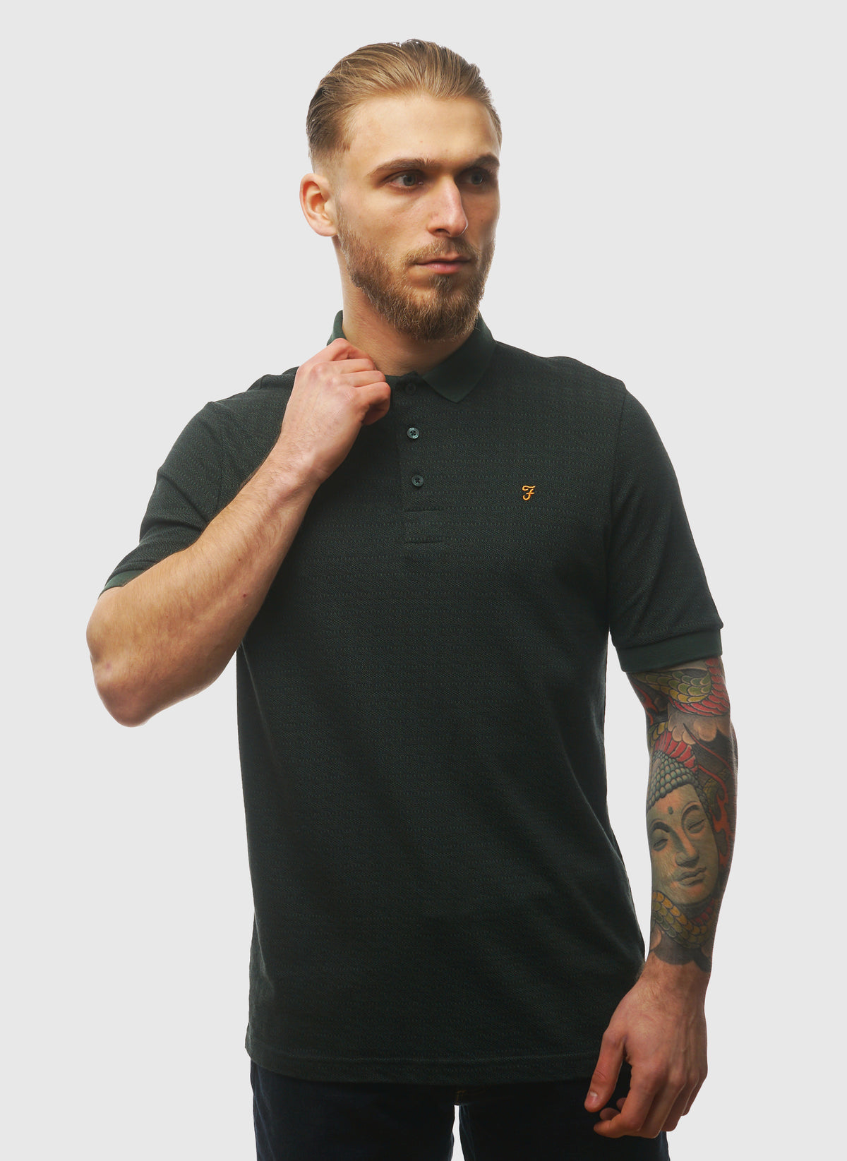 Sefton Textured Poloshirt - Poplar Green