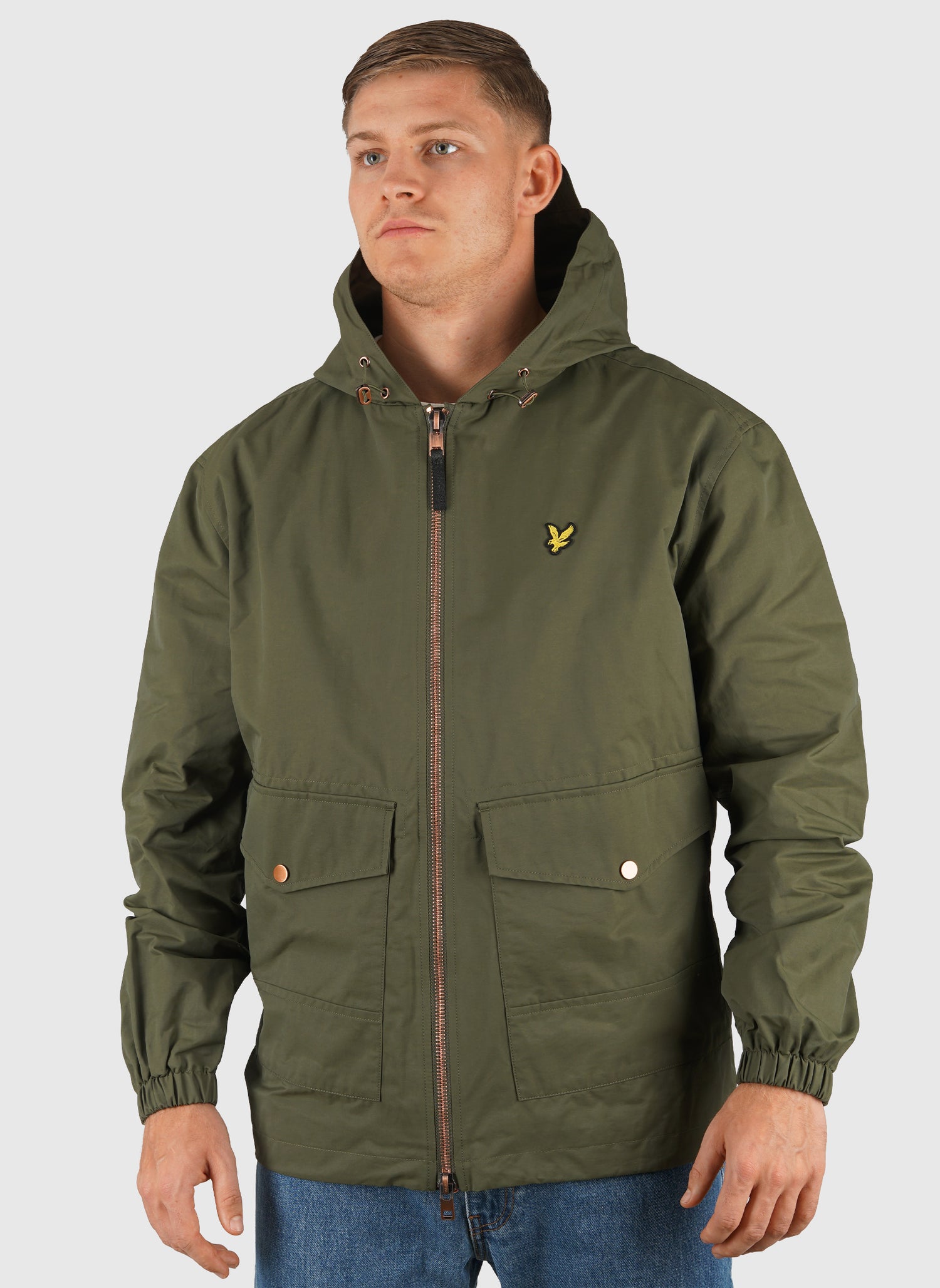 Waxed Hooded Utility Jacket - True Olive