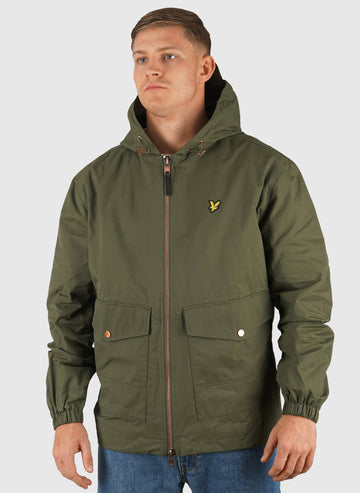 Waxed Hooded Utility Jacket - True Olive