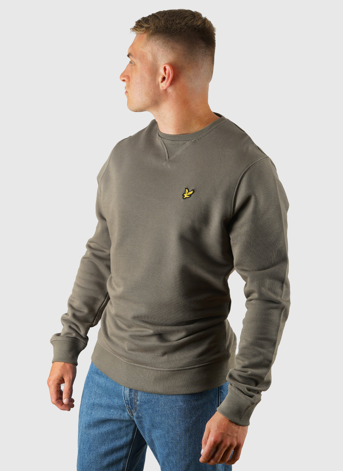 Crew Neck Sweatshirt - Khaki Ash