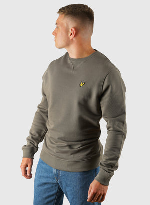 Crew Neck Sweatshirt - Khaki Ash