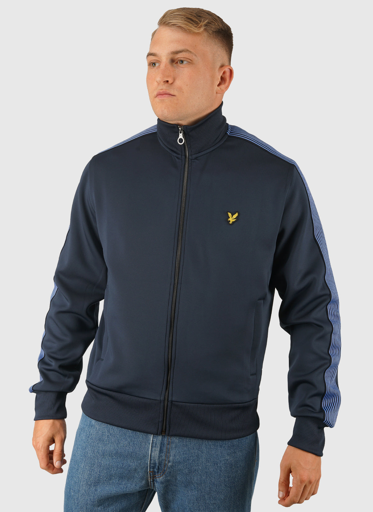 Striped Taped Track Jacket - Dark Navy