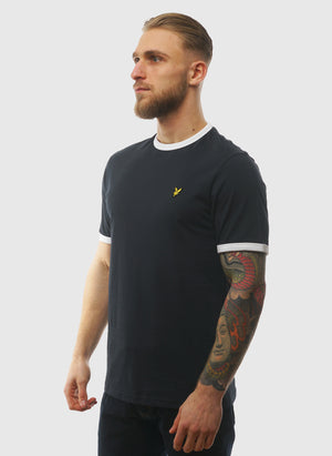 Ringer T-Shirt - Dark Navy/White