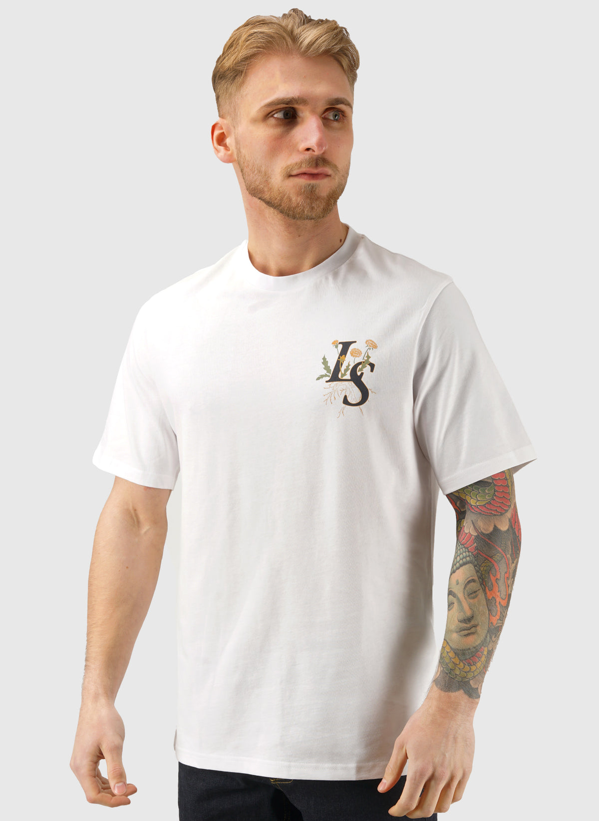 Dandelion Script Graphic T-Shirt - White