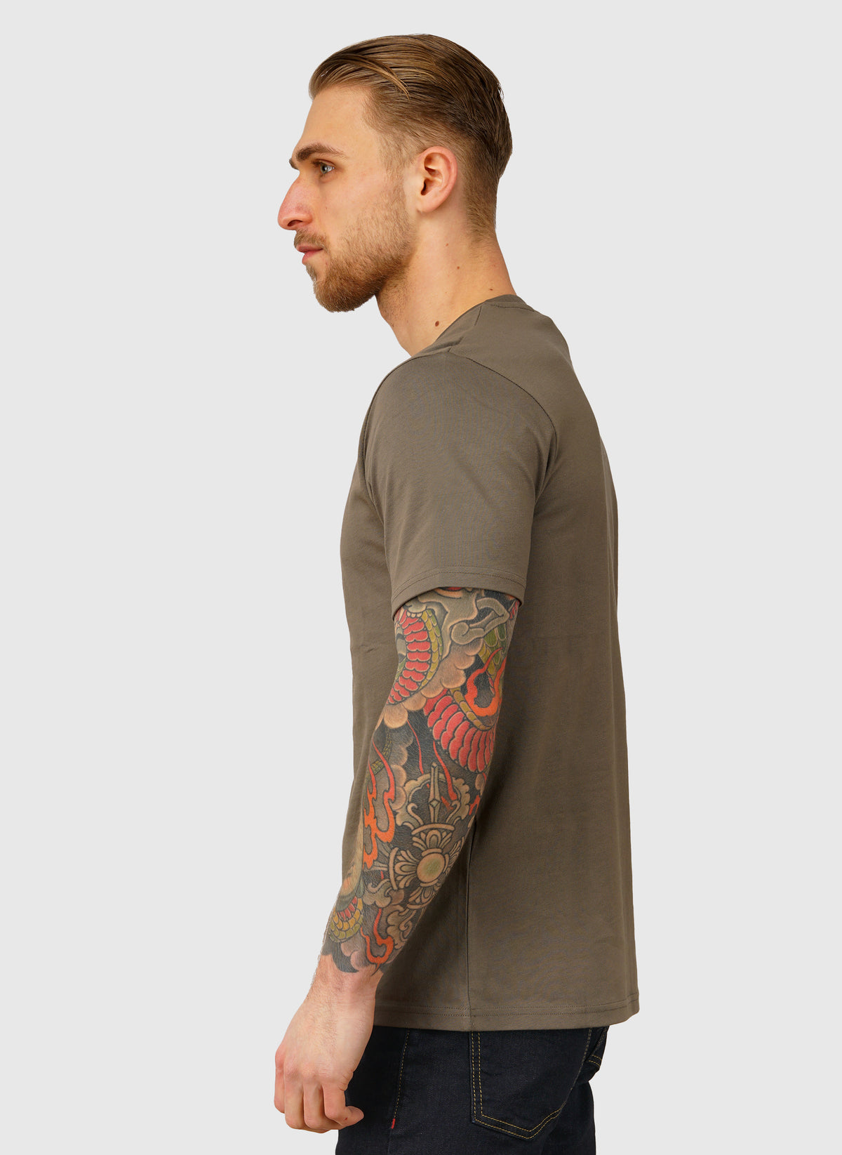 Plain T-Shirt - Khaki Ash
