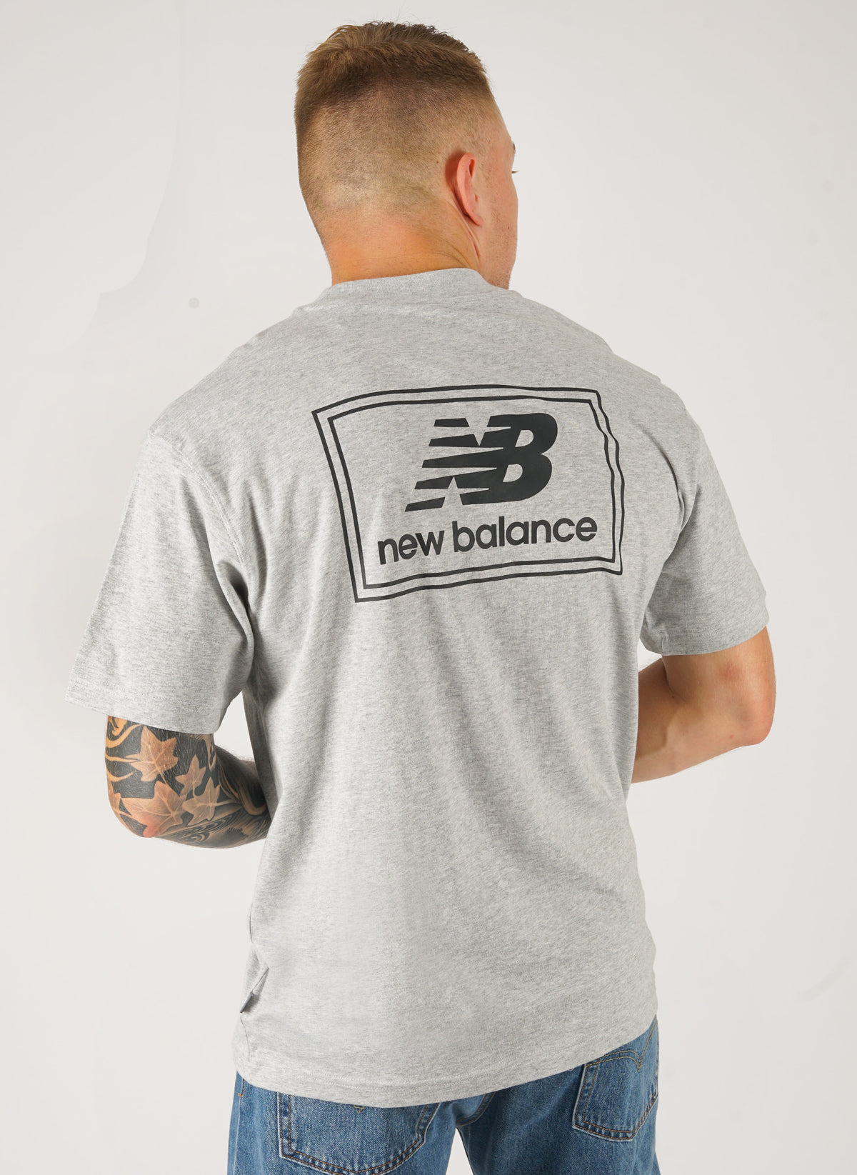 Woven Label T-Shirt - Athletic Grey/Black