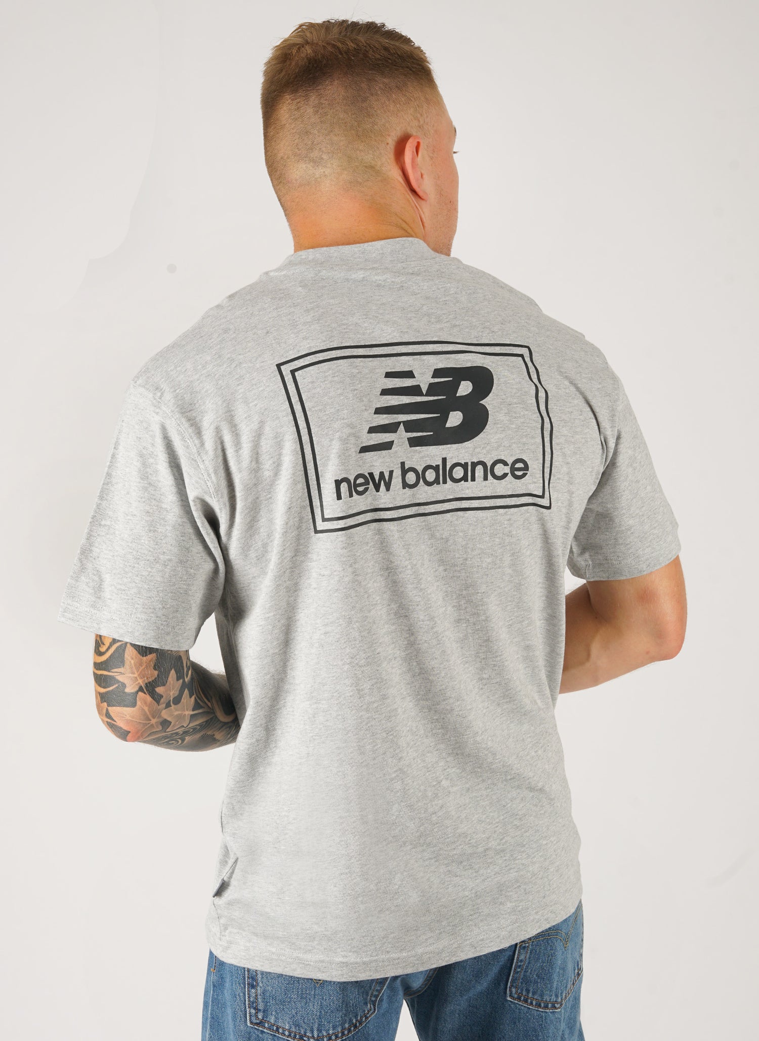 Woven Label T-Shirt - Athletic Grey/Black